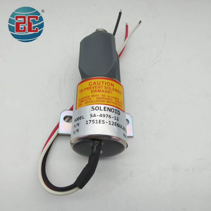 Válvula electromagnética de la parada de SA-4876-12 1751ES-12E6ULB5S8 para los alambres de Engine 12V 3 del excavador