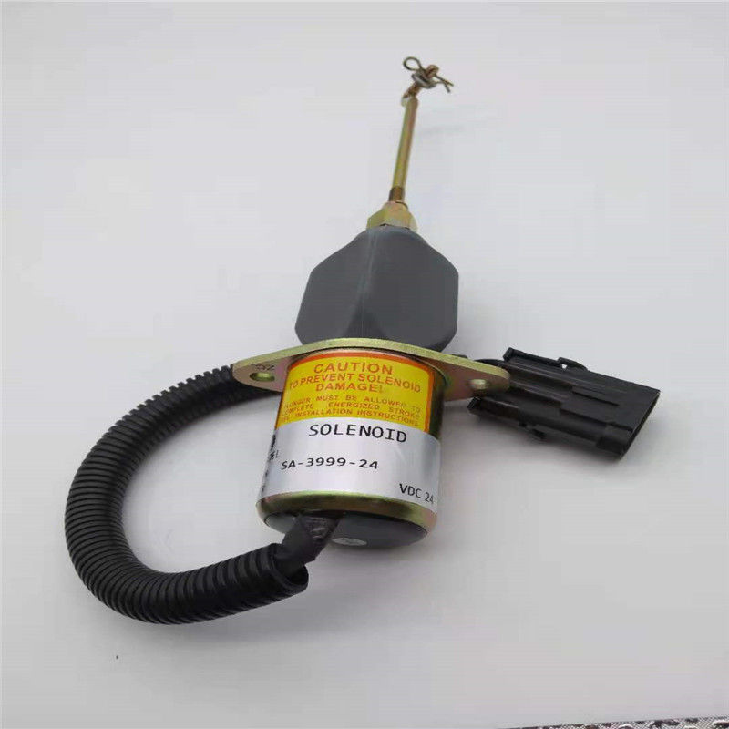 Válvula electromagnética de la parada SA-3999-24 conveniente para el enchufe del negro del motor diesel de Cummins Woodword