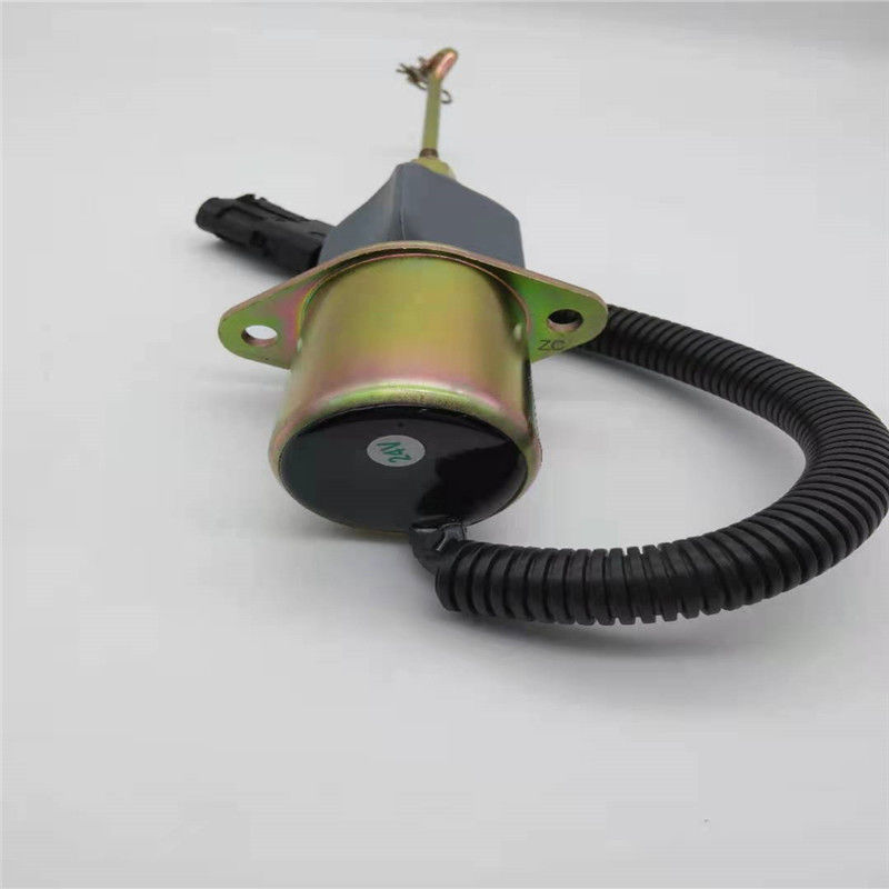 Válvula electromagnética de la parada SA-3999-24 conveniente para el enchufe del negro del motor diesel de Cummins Woodword