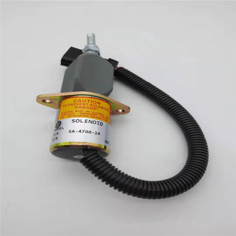 Válvula electromagnética de la parada SA-4780-24 conveniente para el enchufe del negro de la pieza del motor de Woodword 24V