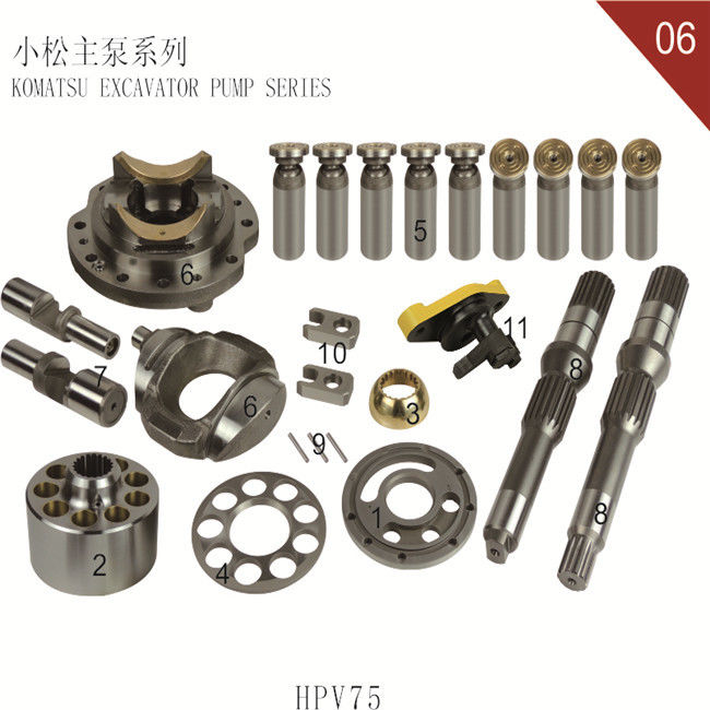 Excavador principal Hydraulic Parts Fit de la bomba para la placa chapoteante hidráulica PC60-7 HPV75 de KOMATSU